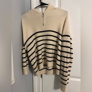 Striped half zip